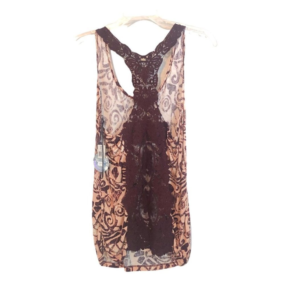 NWT DEX Women's Tank Top Aztec Wine/Salmon Ladies Lg - Picture 2 of 16
